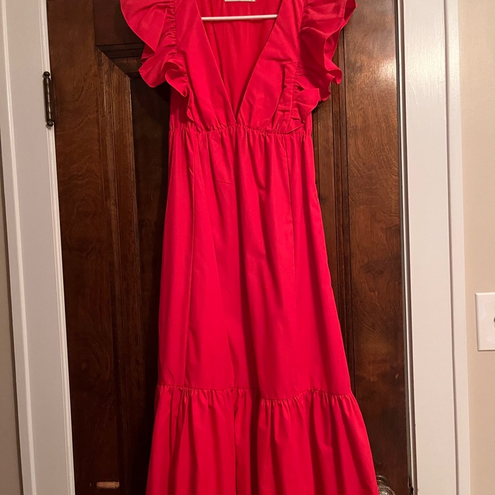 Abercrombie Pink Ruffled Maxi Dress